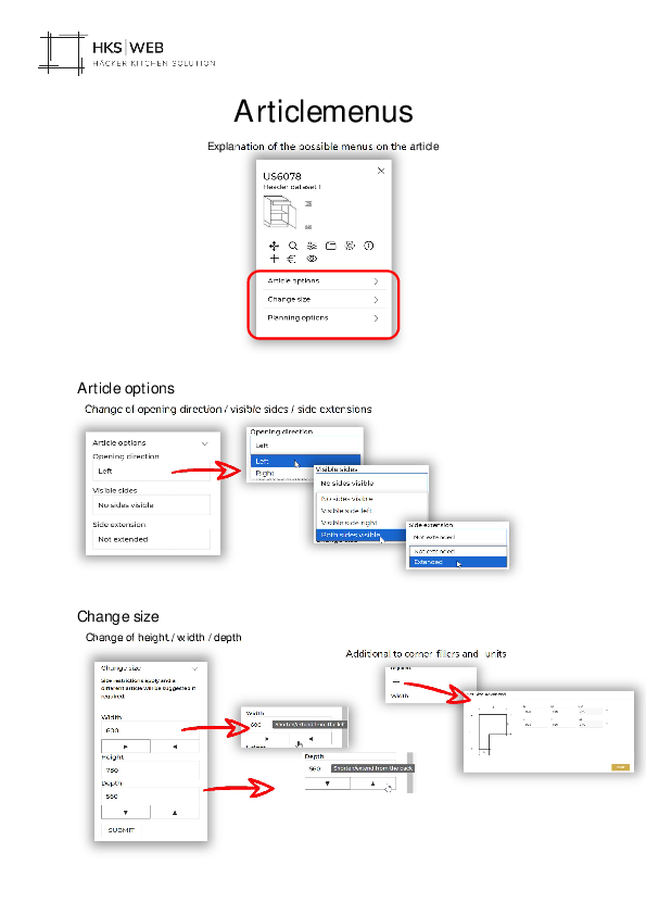 Artikelmenus